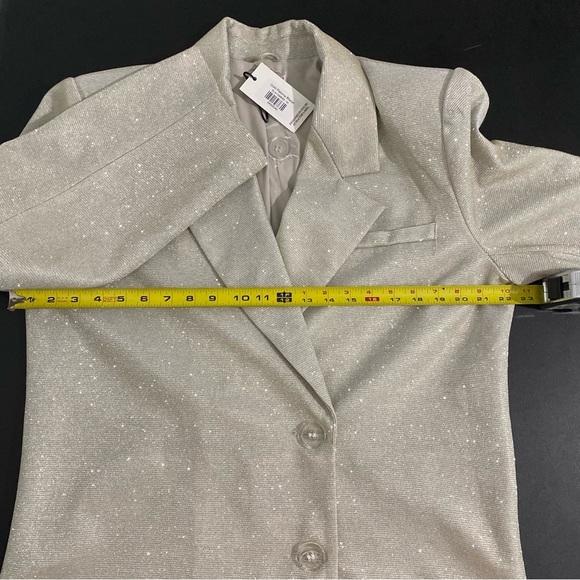 SLA The Label New Paloma Blazer Gold Glitter Medium Oversized Tailored Party - Picture 9 of 17